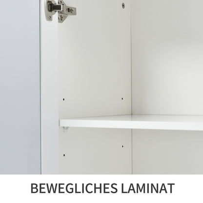Weiß verspiegelte Anrichte mit kühlen Kristallgriffen, Vier Türen, mit beweglichem Laminat.für Wohn- und Esszimmer, 160 x 40 x 84cm