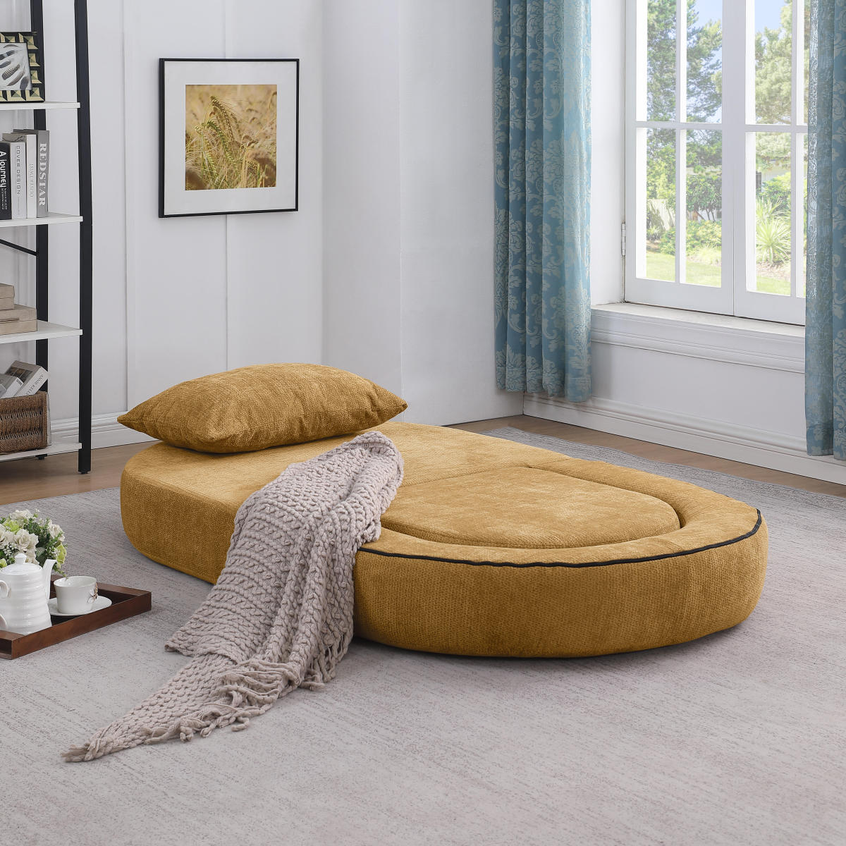 Modulares Sofa-Set Frottee (Terry Cloth), Sektionssofa Minimalistisch, Wohnzimmer Couchgarnitur, Umkehrbar, Yellow