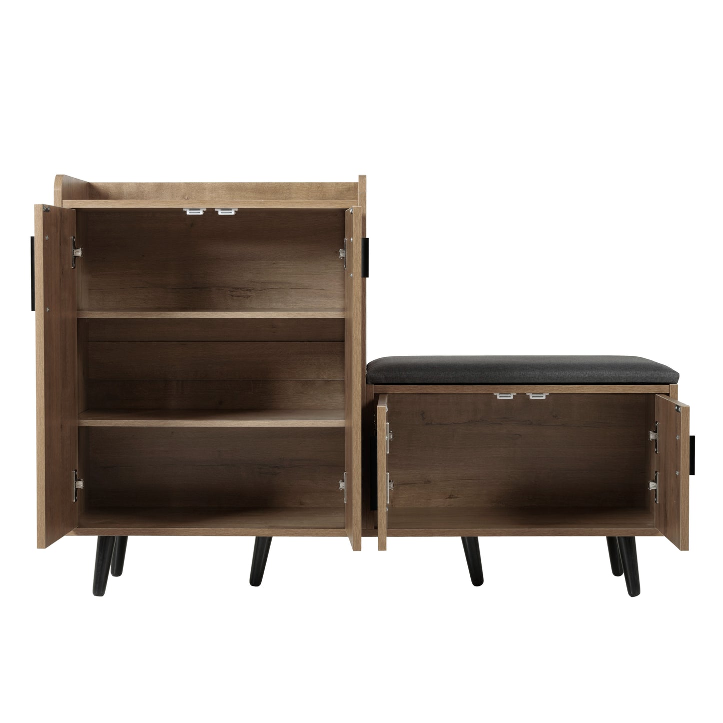 Moderner Schuhbänke mit Holzmaserung, Schuhschrank
