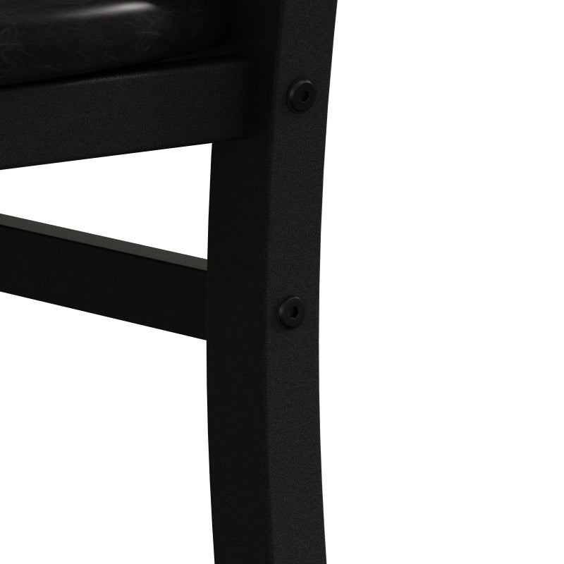 Metal Dining Chairs Set of 4, Steel Legs and PU Leather Seats, High Back Armless Dining Chairs, for Kitchen, Living Room, Black
