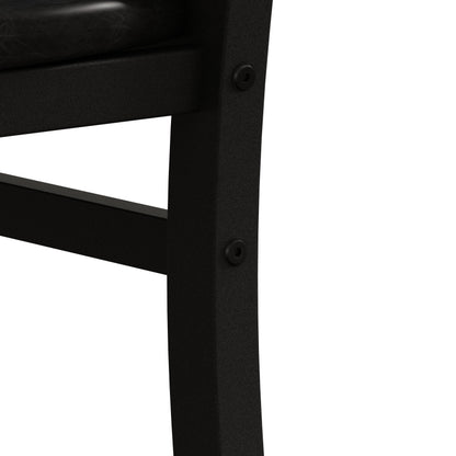 Metal Dining Chairs Set of 4, Steel Legs and PU Leather Seats, High Back Armless Dining Chairs, for Kitchen, Living Room, Black