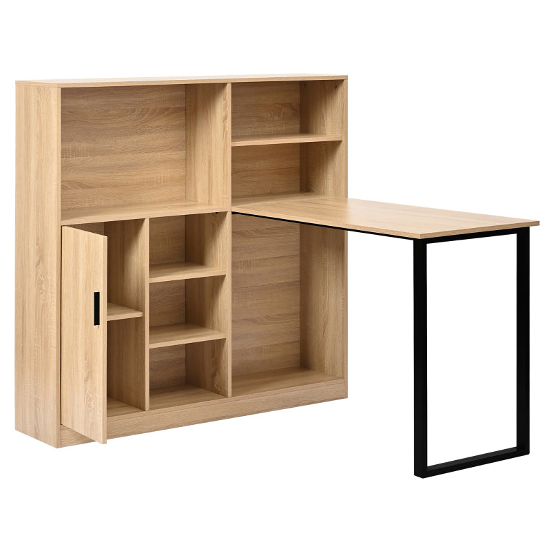 Computertisch,Regal-Schreibtisch,Schrankschreibtisch Arbeitstisch, Schrankschreibtisch, Natur 120cm