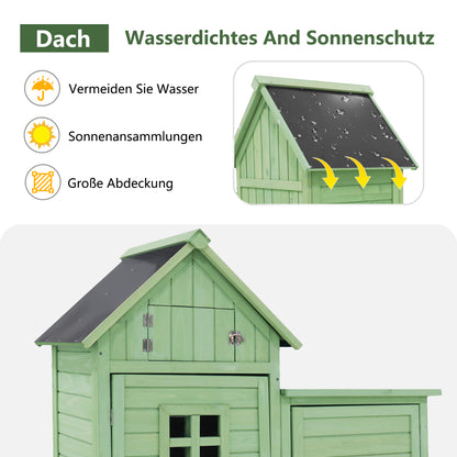 Gerätehaus Gartenschrank Geräteschuppen Geräteschrank, BxT: 118x54 cm, 118 x 54 x 173 cm (BxTxH), wetterfest, Holz, Grünes, PVC-Dach (Set, 1 St., 1 x Geräteschrank)