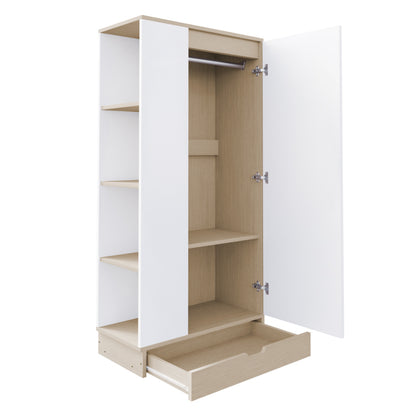 Kleiderschrank 70*40*170cm, eintürige Ausführung, mit Einlegeböden und Schubladen, weiß