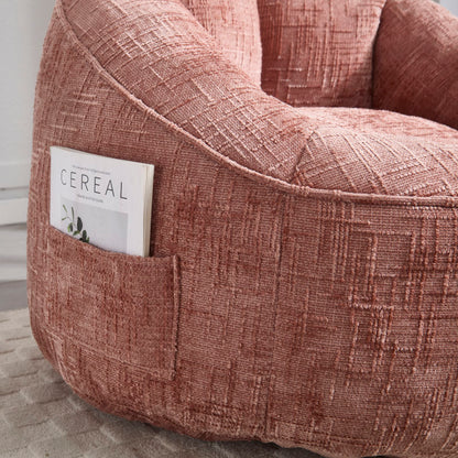 Sitzsack Sofa Stuhl für Erwachsene mit Fußstütze, Rosa