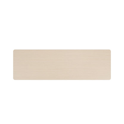 Sideboard mit weißer Holzmaserung, vier Türen, mit zwei Schubladen, Tür mit Glas. Wohnzimmer, Esszimmer. Holzfarbe und Weiß