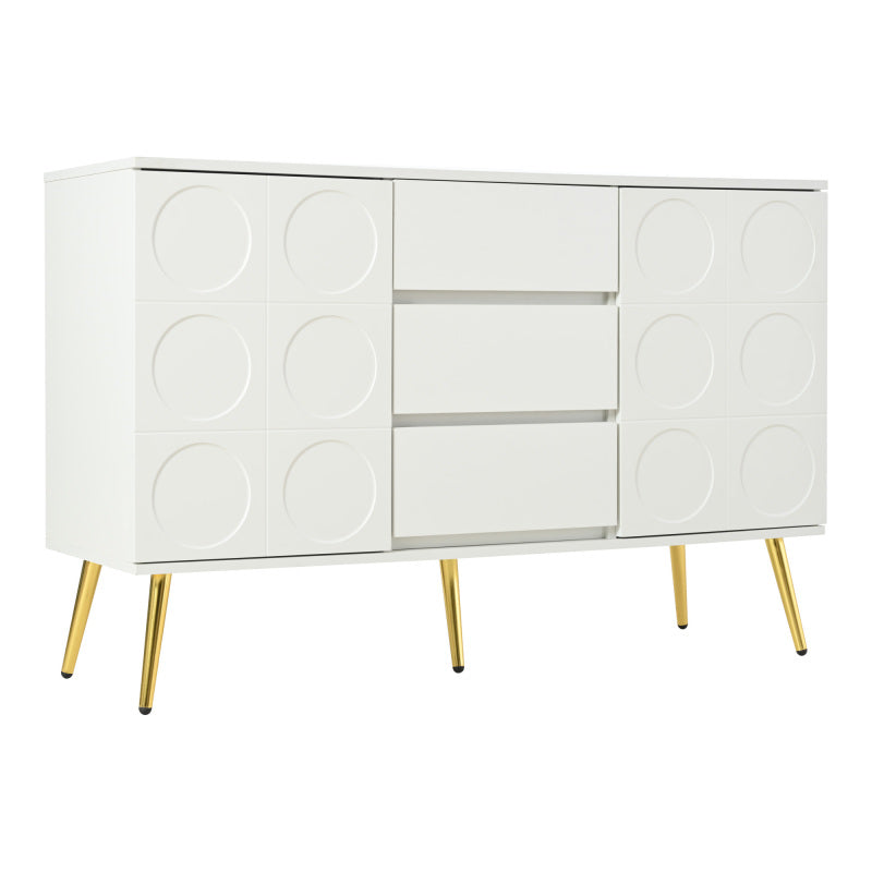 Kommode mit 3 Schubladen und 2 Türen, Kommodenschrank, für Schlafzimmer und Wohnzimmer, mit verstellbaren Regalen und Kippschutz, 120 x 40 x 78 cm, Weiß