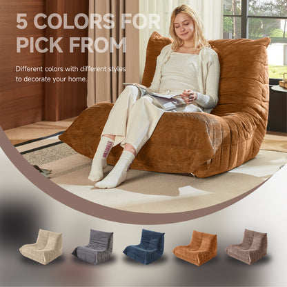 Moderne Sofas, Sitzsäcke für Erwachsene auf dem Bodensofa, Super Soft Memory Sponge Sofa, Togo Sofa Stuhl, Wohnzimmermöbel, Geeignet für Schlafzimmer, Balkon, Schlafsaal, Kaminstuhl (Orange)