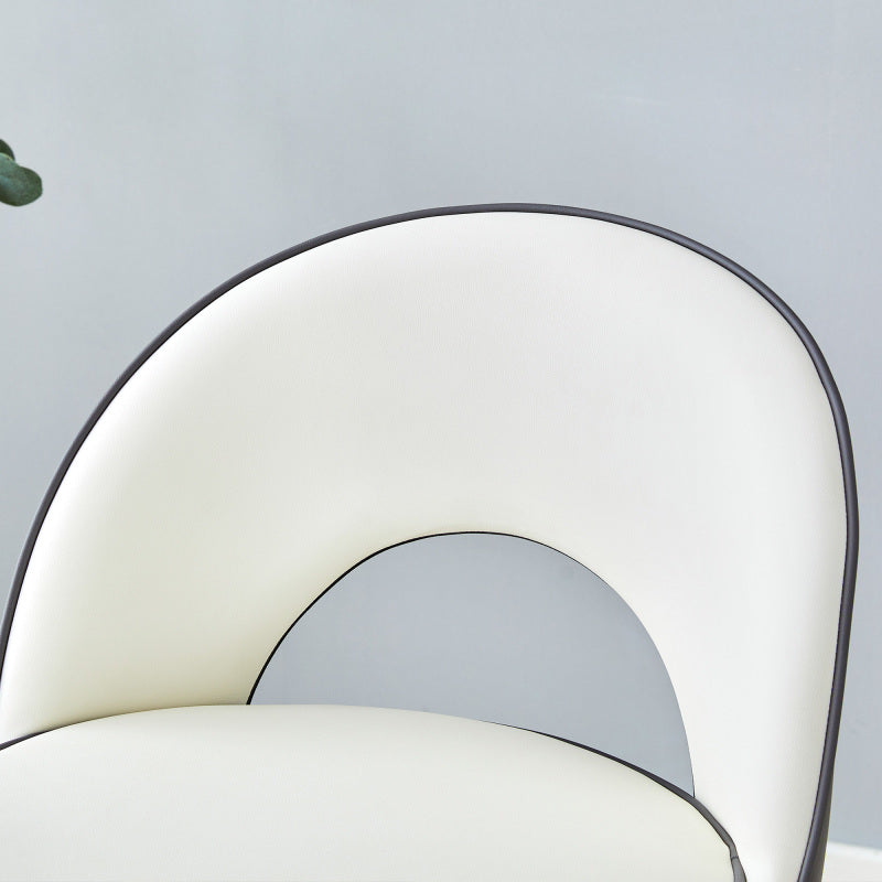 360° drehbarer Barstuhl. Moderne weiße und dunkelgraue Splice-Farbe, PU bequeme Padded Bar Stuhl, Eine Box von 2 Packungen.