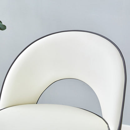 360° drehbarer Barstuhl. Moderne weiße und dunkelgraue Splice-Farbe, PU bequeme Padded Bar Stuhl, Eine Box von 2 Packungen.