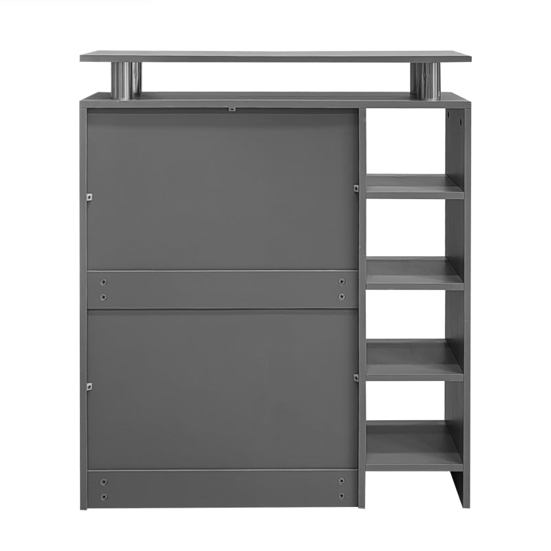 Wandgarderoben-Set 80 x 25 x 96.5 cm, inkl. Spiegel, 2 Wandpaneelen, einer Regalwand und einem Schuhschrank, Korpus anthrazitgrau matt, Flurmöbel, Flurtrockenständer, Flurgarderobe, Schuhwechsler-Set,
