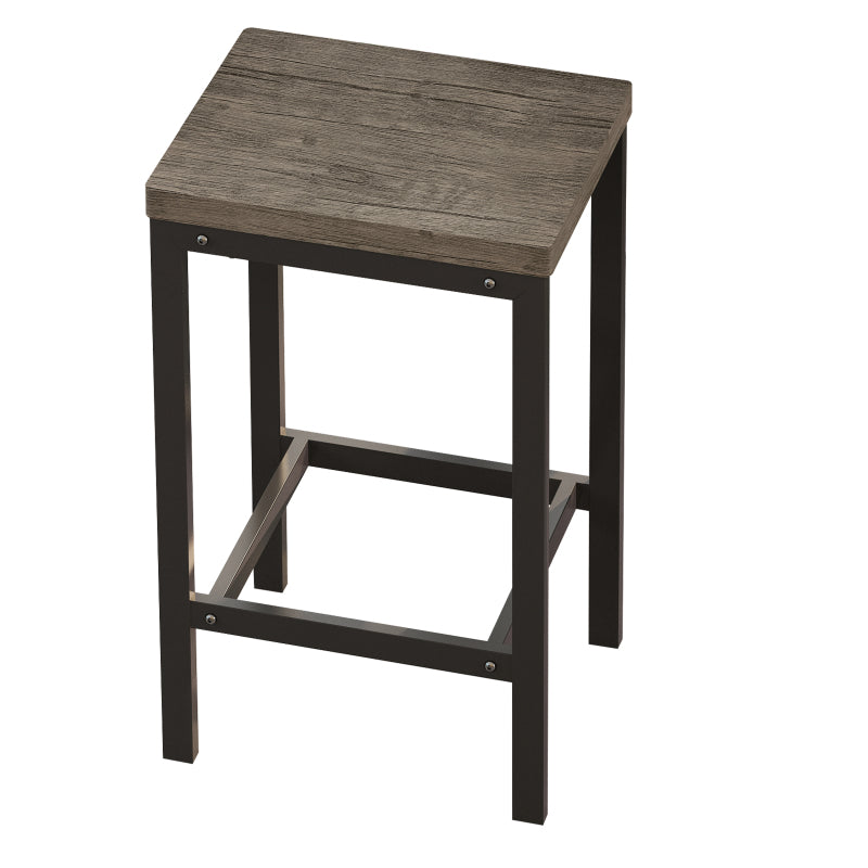 148CM Modern Design Kitchen Dining Table, Pub Table, Long Dining Table Set with 3 Stools;Modernes Design Küche Esstisch, Kneipentisch, Langer Esstisch Set mit 3 Hockern, Einfache Montage, Braun Grau