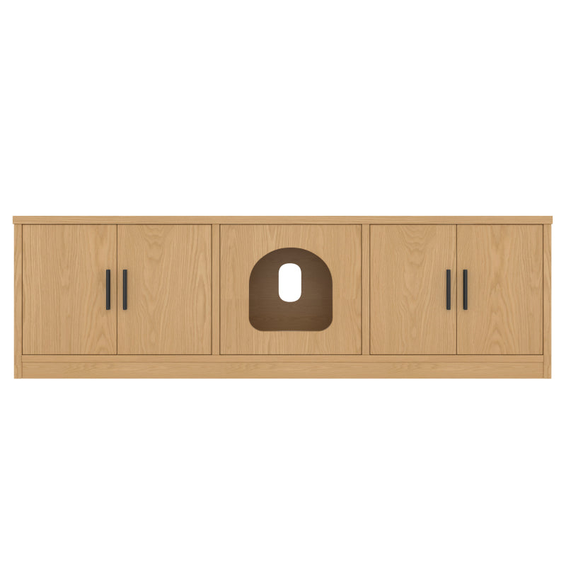 Versteckter Katzenschrank - Integrierter Kratzbaum und Belüftung, Tiermöbel für Flur und Eingangsbereich, 140 x 40 x 45,5 cm