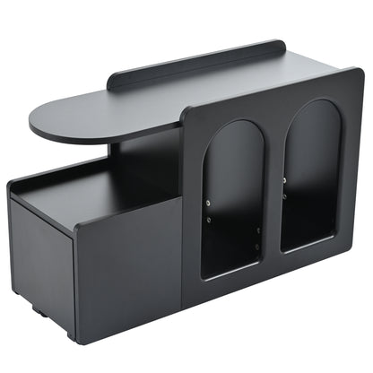 Beistellschrank mit Rollen, vielseitiger Aufbewahrungswagen für Wohnzimmer, Esszimmer und Schlafzimmer, Schwarz