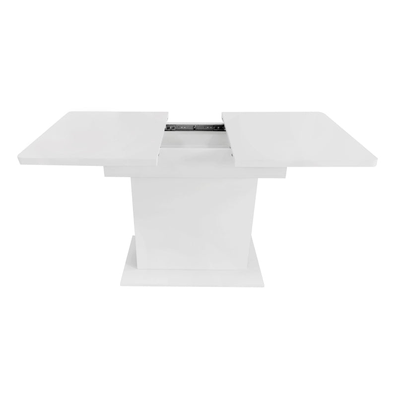 Ausziehbarer Esstisch, L110/130*W70*H75, Esstisch mit Stauraum, Weiss