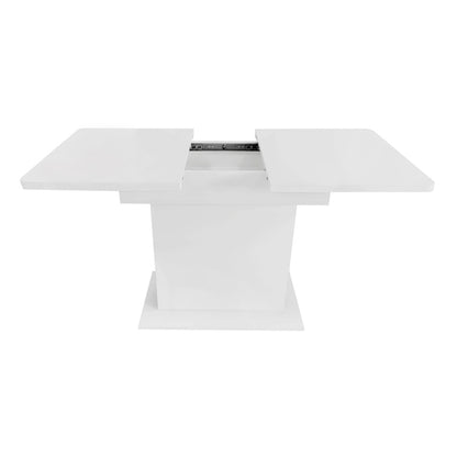 Ausziehbarer Esstisch, L110/130*W70*H75, Esstisch mit Stauraum, Weiss