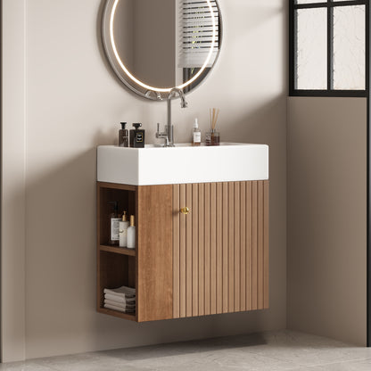 Badezimmermöbel Waschbecken mit Waschtischunterschrank 55 cm , Waschtischunterschrank hängend weiß , Kleine Gästebadmöbel