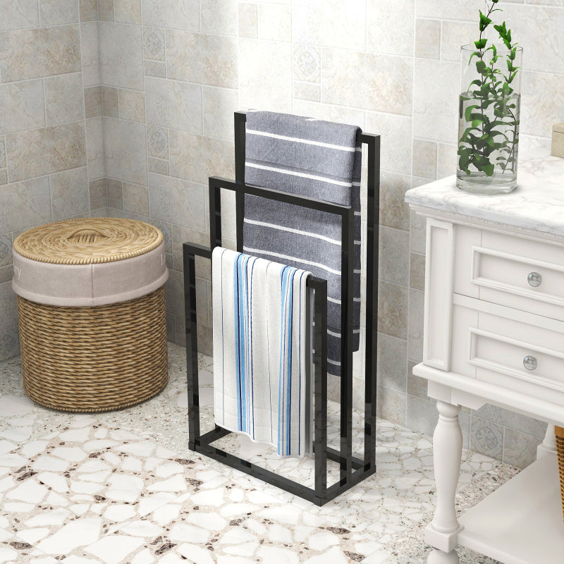 Handtücherhalter für Badezimmer, 3 Ebenen breiteres Handtüchertrocknerständer im Freien, Freistehendes Handtücherhalter, Pool-Handtücherdeckenständer und Displayständer für übergroße Badetücher