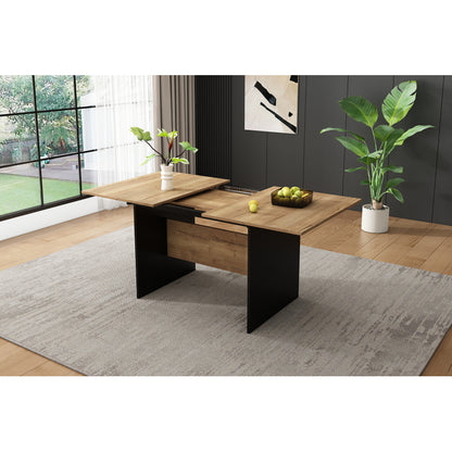 Erweiterbarer Esstisch 140/180*80cm, Holzmaserung Rechteckiger Esstisch