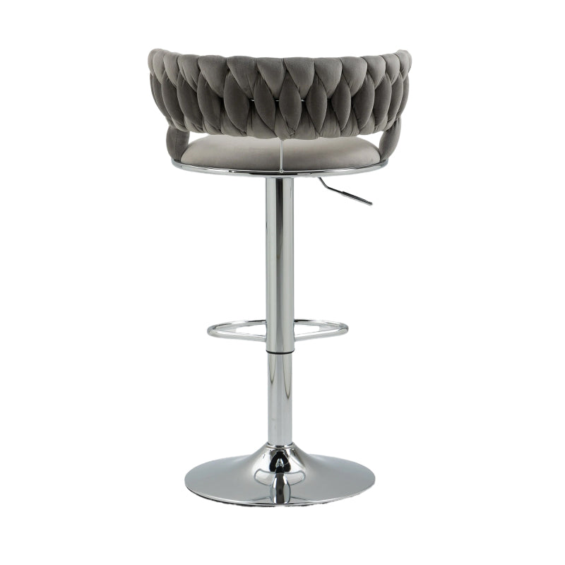 COOLMORE 360 Grad drehbare Barhocker 2 Stück Set höhenverstellbare Stühle mit Fußstütze für Küche, Esszimmer, Insel, Bar, Weinkeller, Büro, Wohnzimmer, Wohnzimmer, Silber, Modern Style, High-End Style