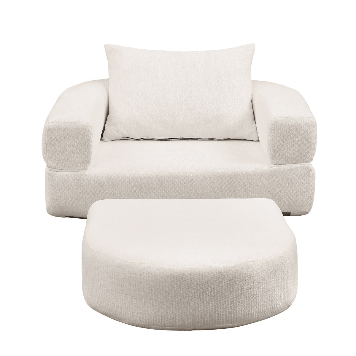 Modulares Sofa-Set Frottee (Terry Cloth), Sektionssofa Minimalistisch, Wohnzimmer Couchgarnitur, Umkehrbar, Beige