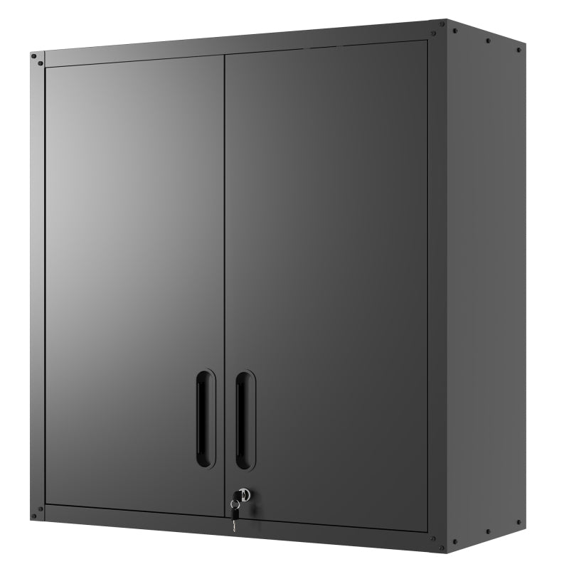 Metall-Wandschrank mit Türverschluss & Ablage - Robust, Umweltfreundlich, Ideal für Garage, Werkstatt & Büro - Ohne Holz, Kein Formaldehyd, Haustier- & Familiegeeignet, H77 cm × B75 cm × T30 cm