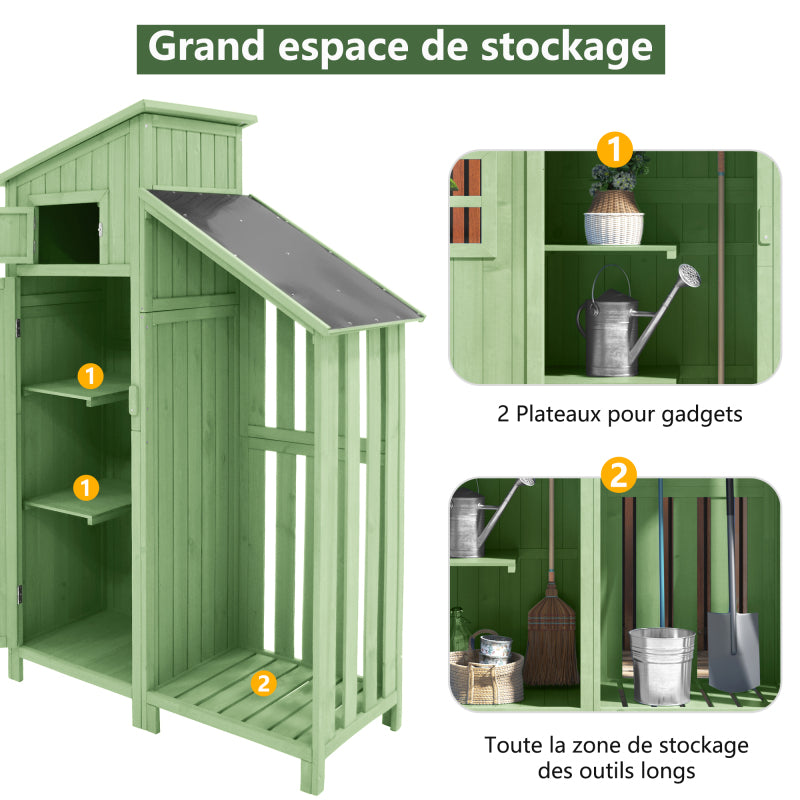 Gerätehaus Gartenschrank Geräteschuppen Geräteschrank, BxT: 124x46 cm,BxTxH:124x46x174cm, auch für kleine Gärten geeignet,Grün, (Holzhütte, 1 St., Gartenhaus)