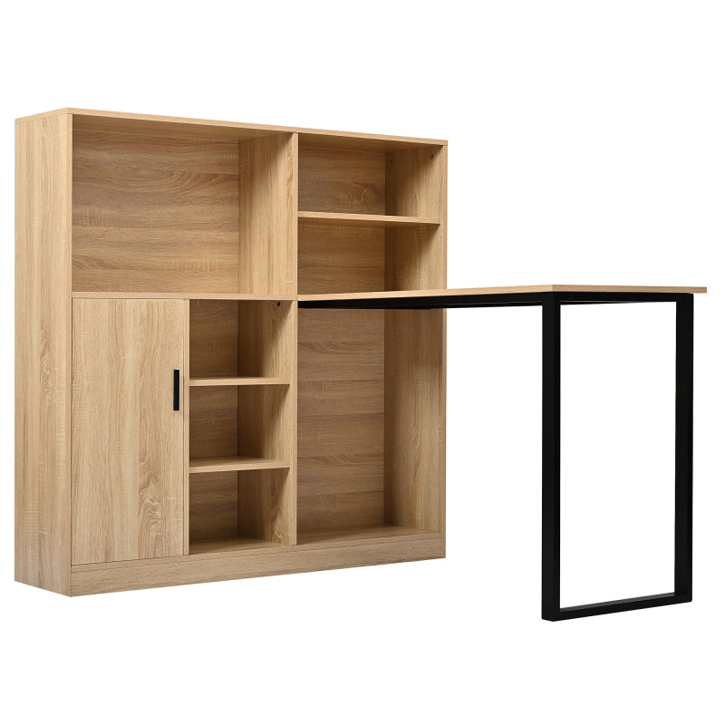 Computertisch,Regal-Schreibtisch,Schrankschreibtisch Arbeitstisch, Schrankschreibtisch, Natur 120cm
