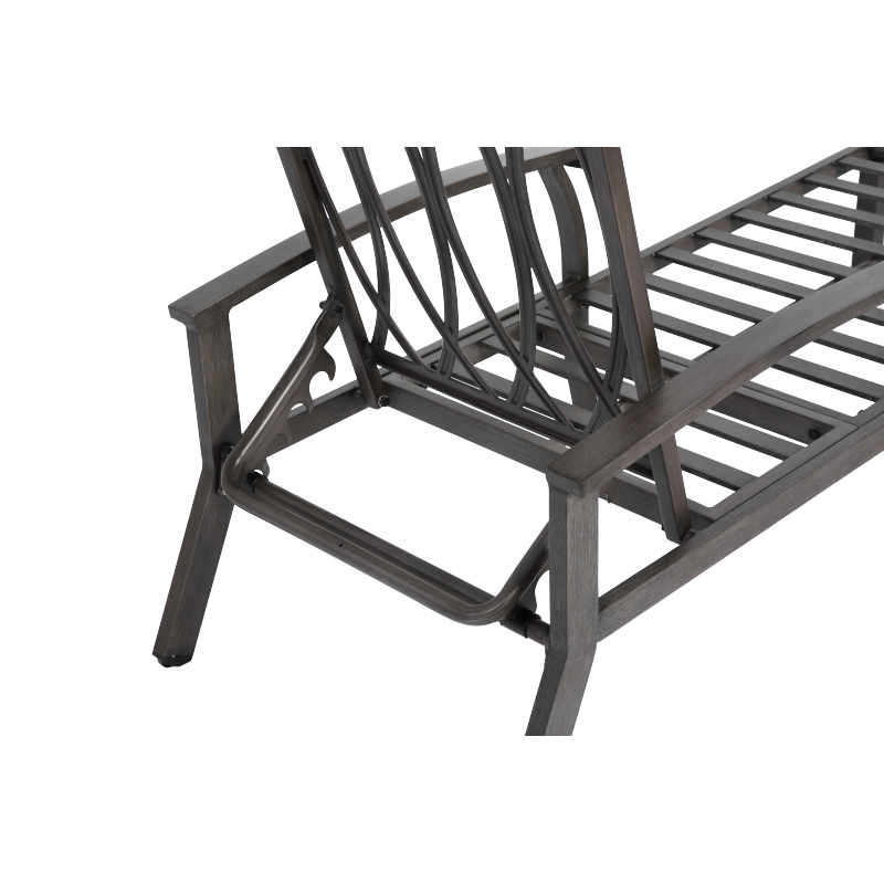 Lounge Patio Chair with Cotton Cushion, Adjustable Reclining Rust-Resistant Aluminum  Poolside Chaise Lounge Furniture, Waterproof Grey Cushion (1pc)