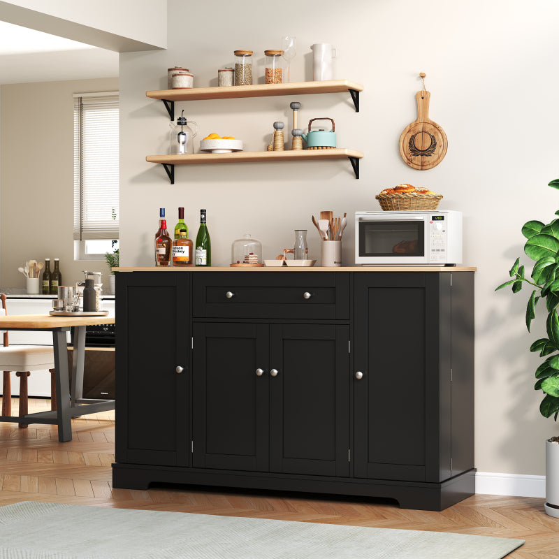 Multifunktionales Küchenbuffet – 138 cm Sideboard mit Schublade, Regaltüren & verstellbaren Einlegeböden – Modernes Design mit Kippschutz, ideal für Küche, Wohnzimmer & Schlafzimmer