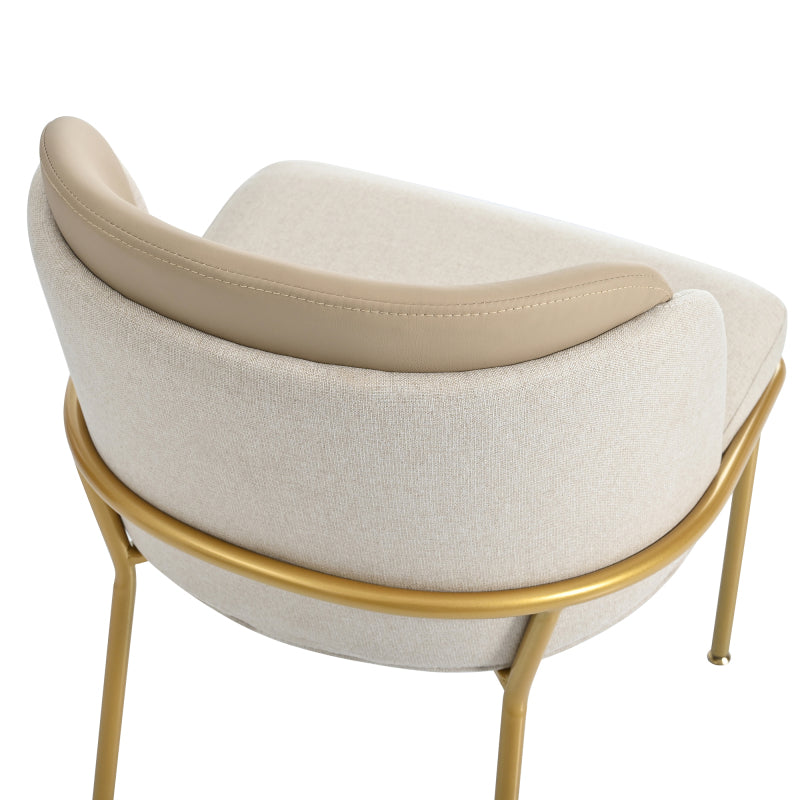 2 St Moderner Stuhl, Ideal für Wohnzimmer, Offene Bürofläche, Esszimmer, Beige+Khaki