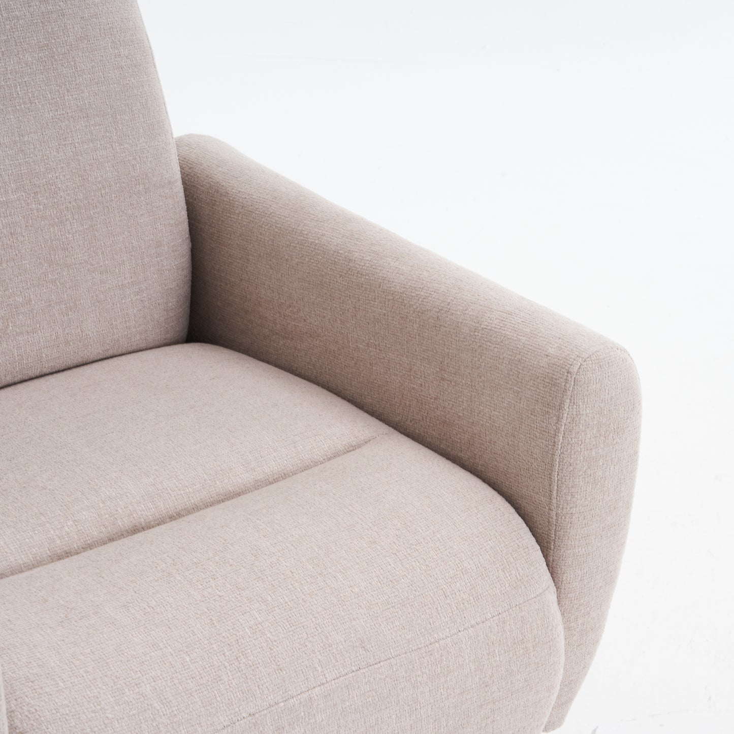 Bequemer Relaxsessel mit Liegefunktion – Chenille Fernsehsessel mit Fußstütze, drehbarer Stillsessel & Loungesessel für Wohnzimmer, modernes Sofa, Grau