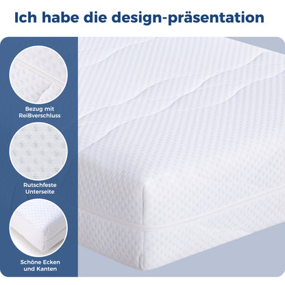 Taschenfederkern Matratze 180x200 cm, 7 Zonen, H3/H4, Boxspring-Gefühl