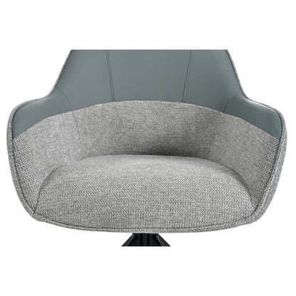 2 Drehbare Stühle mit Kunstleder-Stoff-Kombination, perfekt für Küche und Esszimmer, Grau