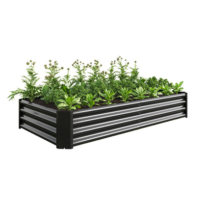 Hochbeet Metall Pflanzenbeet, Hochbeete für Garten aus robustem Stahlblech mit stabilem Design, Rostschutz und Langer Haltbarkeit, Hochbeet Bausatz ohne Boden, Ideal für Gemüse, Kräuter & Blumen Anthr