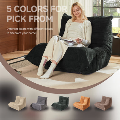 Moderne Sofas, Sitzsäcke für Erwachsene auf dem Bodensofa, Super Soft Memory Sponge Sofa, Togo Sofa Stuhl, Wohnzimmermöbel, Geeignet für Schlafzimmer, Balkon, Schlafsaal, Kaminstuhl (grün)