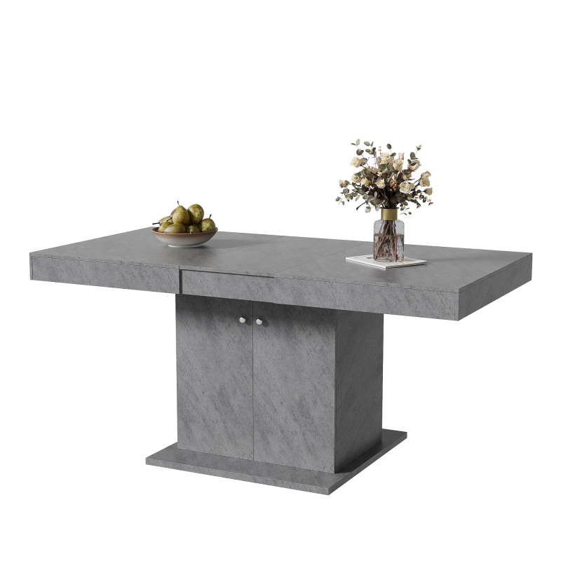 Ausziehbarer Esstisch, L140/180*W80*H76cm, Betonoptik