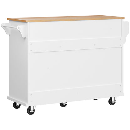 Speisewagen (134 x 46 x 92 cm), moderner und einfacher weißer Speisewagen, kombiniertes Schubladen-Aufbewahrungsschrank-Design, mobiles und festes Dual-Use-Design, geeignet für Privat- und Gewerbeküch