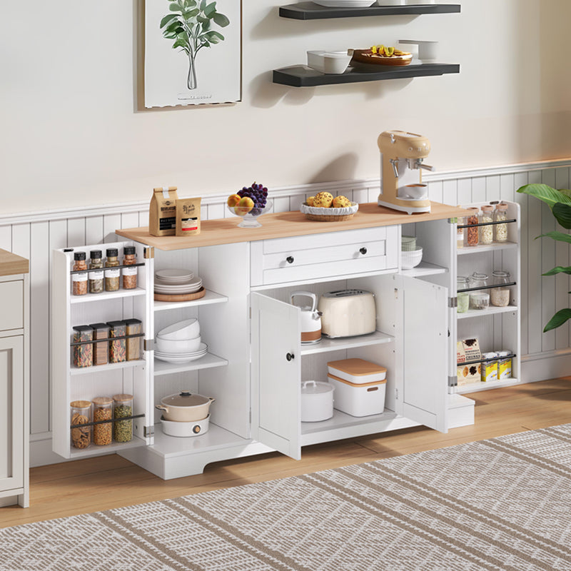 Multifunktionales Küchenbuffet – 138 cm Sideboard mit Schublade, Regaltüren & verstellbaren Einlegeböden – Modernes Design mit Kippschutz, ideal für Küche, Wohnzimmer & Schlafzimmer