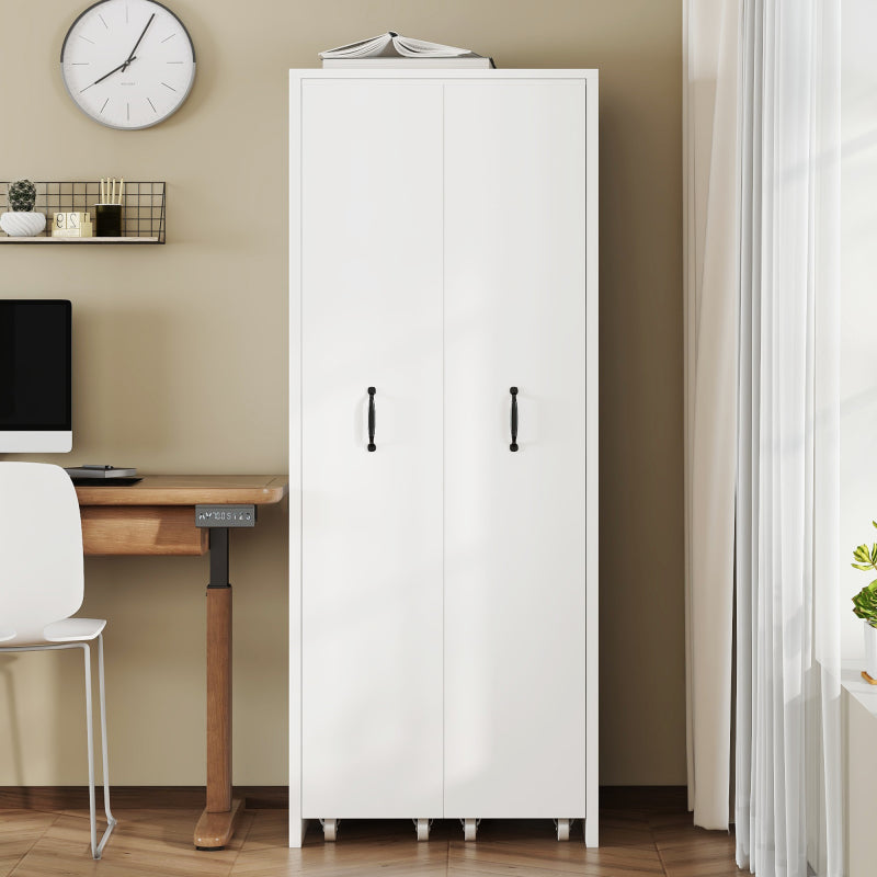 Erweiterbares Bücherregal mit Rollen – 4 Ebenen, Links und rechts austauschbar, MDF, 20 kg Tragkraft pro Ebene, leise Lenkrollen, weiß