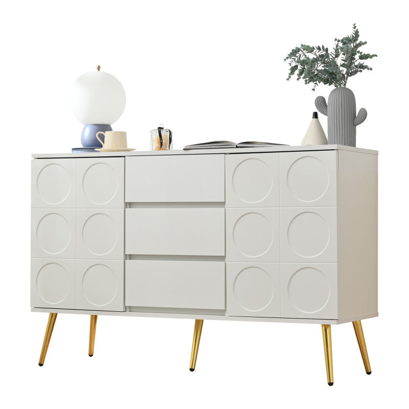 Kommode mit 3 Schubladen und 2 Türen, Kommodenschrank, für Schlafzimmer und Wohnzimmer, mit verstellbaren Regalen und Kippschutz, 120 x 40 x 78 cm, Weiß