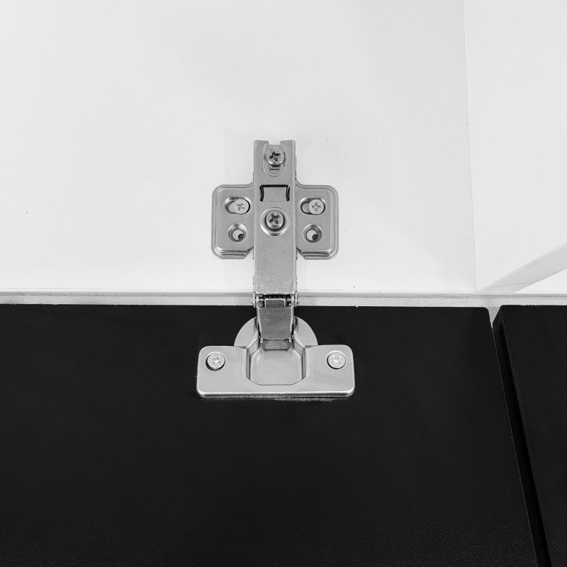 Schwarz-weißer TV-Schrank, 180 cm lang, Hochglanzoberfläche, mit 16-farbiger LED-Beleuchtung, wandmontierbar