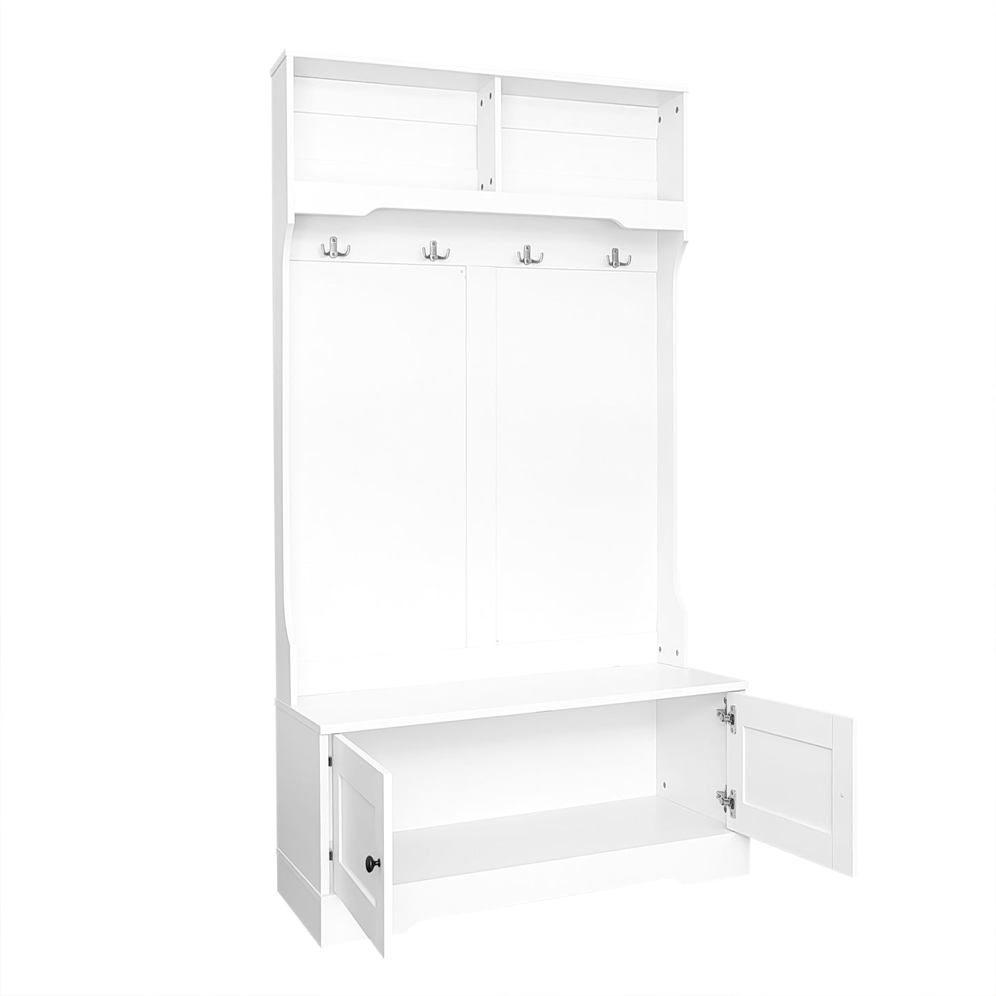 Weißer Eingang Schrank, zur offenen Aufbewahrung - Kleiderständer, Garderobe, Schuhschrank