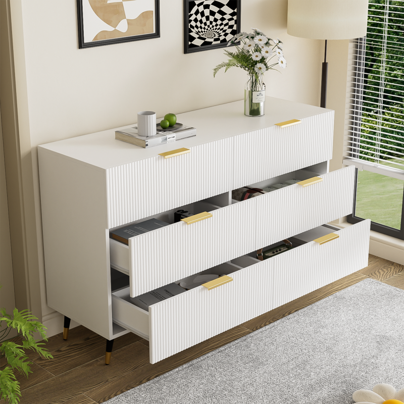 Elegantes Sideboard mit modernem Design, Kommode mit Schubladen und viel Stauraum