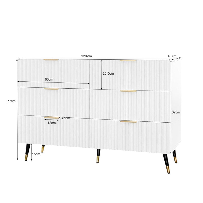 Elegantes Sideboard mit modernem Design, Kommode mit Schubladen und viel Stauraum