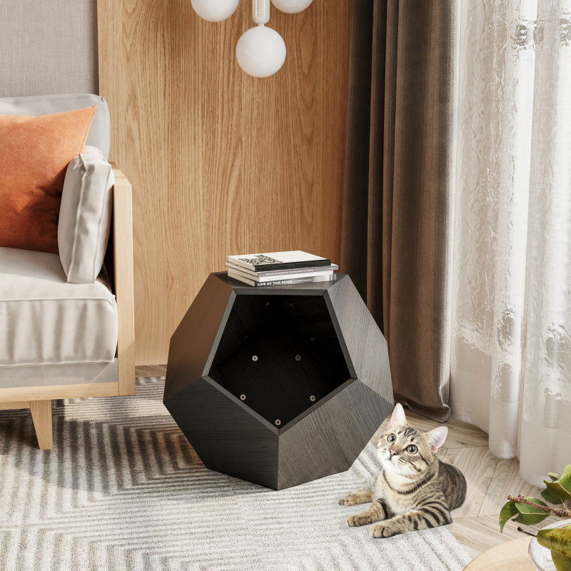 66CM Modern Pet Furniture Cat Carrier, Sofa Side Table, Planter MDF Multifunctional Furniture, Black Brown