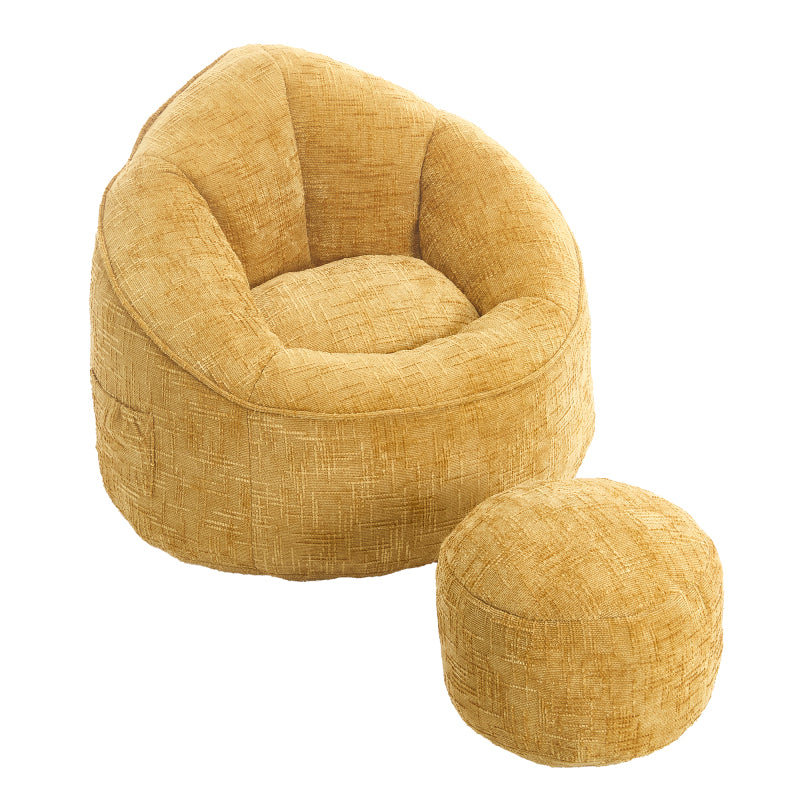 Sitzsack Sofa Stuhl für Erwachsene mit Fußstütze, Gelb