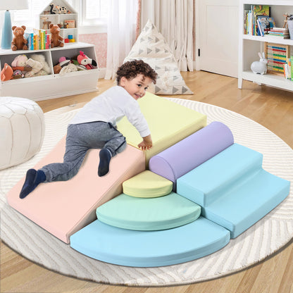 7-teilige weiche Schaumstoff-Kletterblöcke für Kleinkinder, weiches Kletter- und Krabbelspielset für drinnen, weiche Spielausstattung für Kletter- und Krabbelspielplätze für Kinder, aktive Spielstrukt