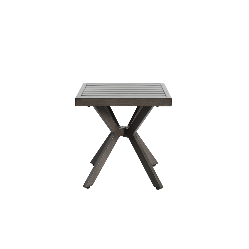 Outdoor Aluminum Square Side Table End Table for Patio, Backyard, Pool, Indoor Companion, Easy Maintenance and Weather Resistant, Dark Grey
