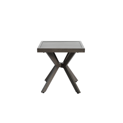 Outdoor Aluminum Square Side Table End Table for Patio, Backyard, Pool, Indoor Companion, Easy Maintenance and Weather Resistant, Dark Grey